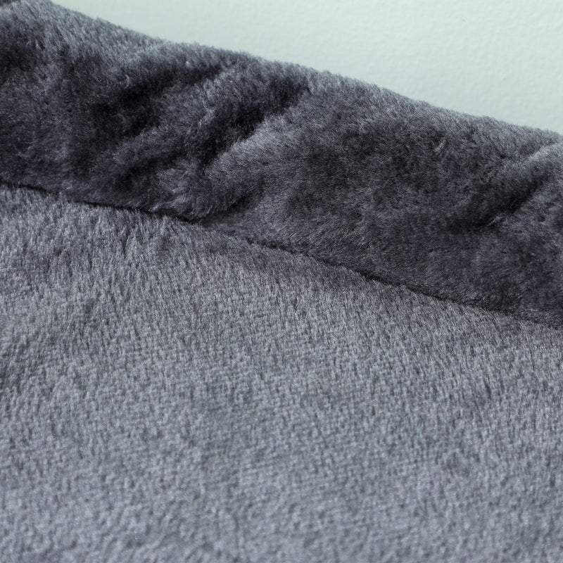 Albero Tiragraffi per Gatti Fino a 7 kg con 2 Casette e Lettino Palo in Sisal e Rivestimento Peluche Grigio Scuro      