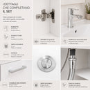 Mobile Bagno da Terra 101x34x88,5 cm con Lavabo Specchio con Pensile 81,5x19x103,5 cm e 3 Ante Bianco      