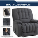 Poltrona Relax Reclinabile 96x99x104 cm in Tessuto Grigio