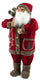 Leuchtende Weihnachtsmannpuppe mit Bär 12 LED aus Stoff H80 cm Soriani Rot