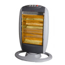 Stufa Alogena 1200W Oscillante 3 Elementi Grigia e Nera