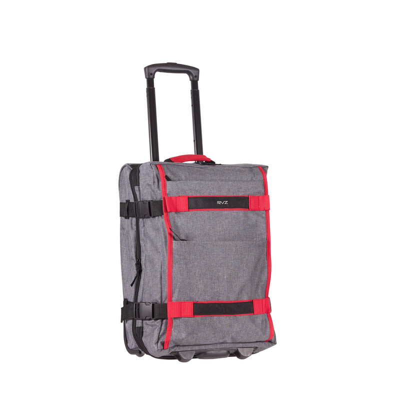 Trolley Valigia Bagaglio a Mano Espandibile Salvaspazio in Poliestere Ravizzoni Grigio e Rosso