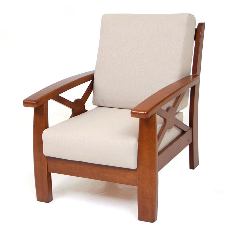 Poltrona in Legno Massiccio Oxford Ecrù