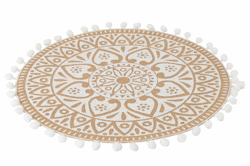 Set 6 Tovagliette Tonda in Juta Ø38 cm Villa d'Este Home Tivoli White