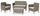 Resin Garden Lounge Set Sofa 2 Sessel und Bauer Salemo Cappuccino Couchtisch