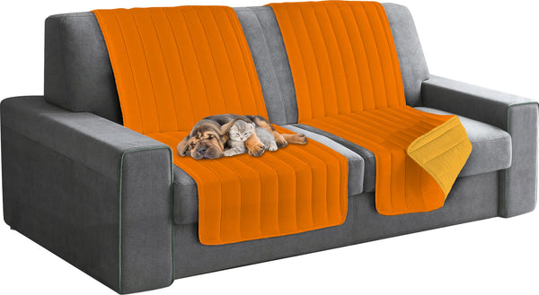 Doubleface gesteppter Sofabezug 60x190cm Orange/Gelb acquista