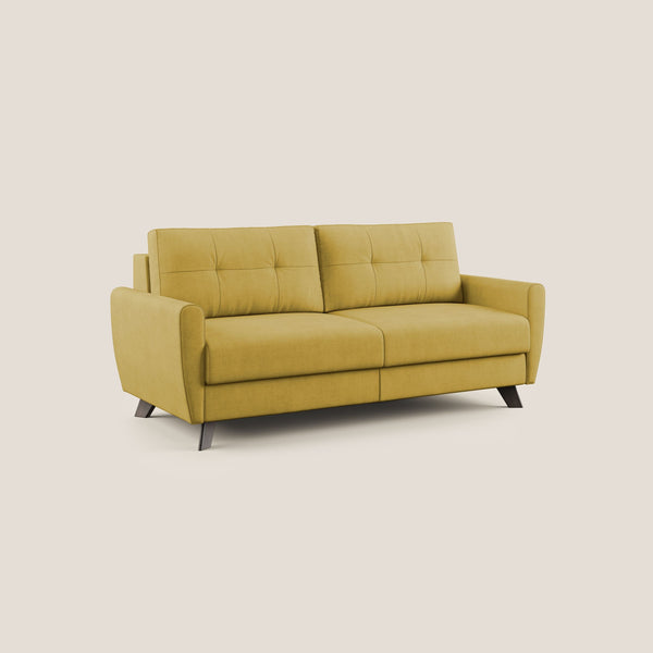 sconto Divano Letto 3 Posti 208x97x96 cm in Tessuto Giallo