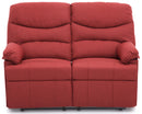 Divano Divanetto 2 Posti con Reclinatore Manuale in Tessuto Karol Rosso
