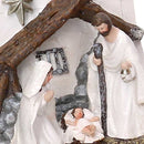 Natività resina libro bianco cm 12x10xh10