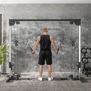 Lat Machine 245x85x207 cm con Pulegge Regolabili Stazione a Cavi con Pulldown 4 Maniglie e Carico Pesi Regolabile in Acciaio      