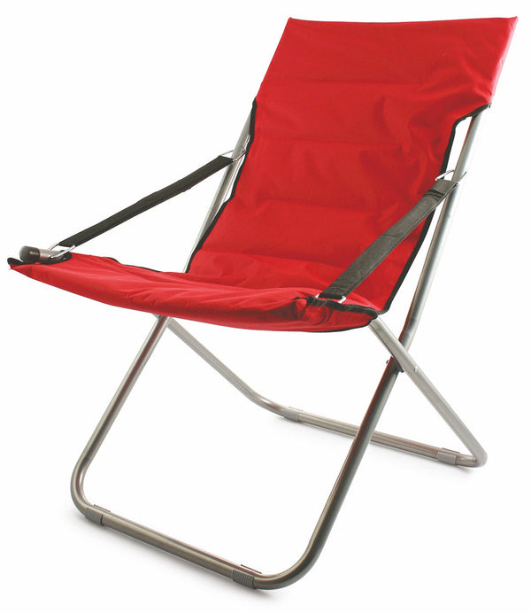 sconto Roter Soriani Klappbarer Canapone Gepolsterter Liegestuhl aus Metall