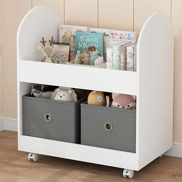 Scaffale Portagiochi per Bambini 2 Ceste in Tessuto e Libreria 70x40x78 cm in MDF Bianco e Grigio sconto