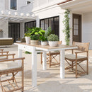 Tavolo da Pranzo da Giardino Allungabile 80-160 cm in Alluminio e in PSPC Bianco    