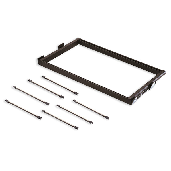 online Ausziehbarer Hosenhalter für Kleiderschrank 80 cm in Aluminium und Stahl Emuca Moka