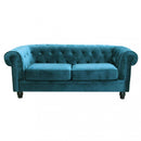 Divano 3  Posti Chesterfield 197x74x82 h cm in Velluto Blu
