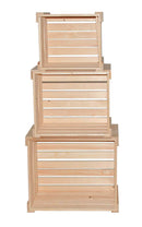 Set 3 Casse Multiuso in Legno di Abete Orion Grezzo