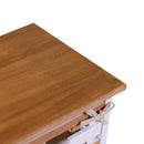 Cassettiera 6 Cassetti in Legno 58x30x66cm Matilda Noce Chiaro e Bianca