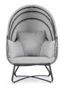 Poltrona con Cuscini da Giardino 100x90x152 cm in Acciaio Eldon Grigio Chiaro