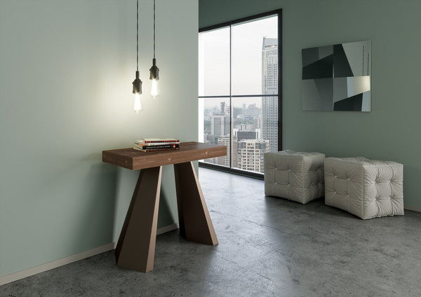 sconto Ausziehbare Konsole aus Holz und Eisen H77x40x90/300cm Itamoby Diamante Premium Bear Getönte Fichte Klappbar