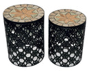Set 2 Portapiante in Ferro Battuto con Mosaico Soriani Cipro