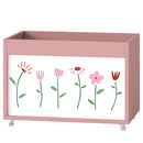 Baule Portagiochi per Bambini 3-8 Anni 50x30x33,5 cm con Ruote 34,5 L Capacità 15 kg in Truciolato Rosa      