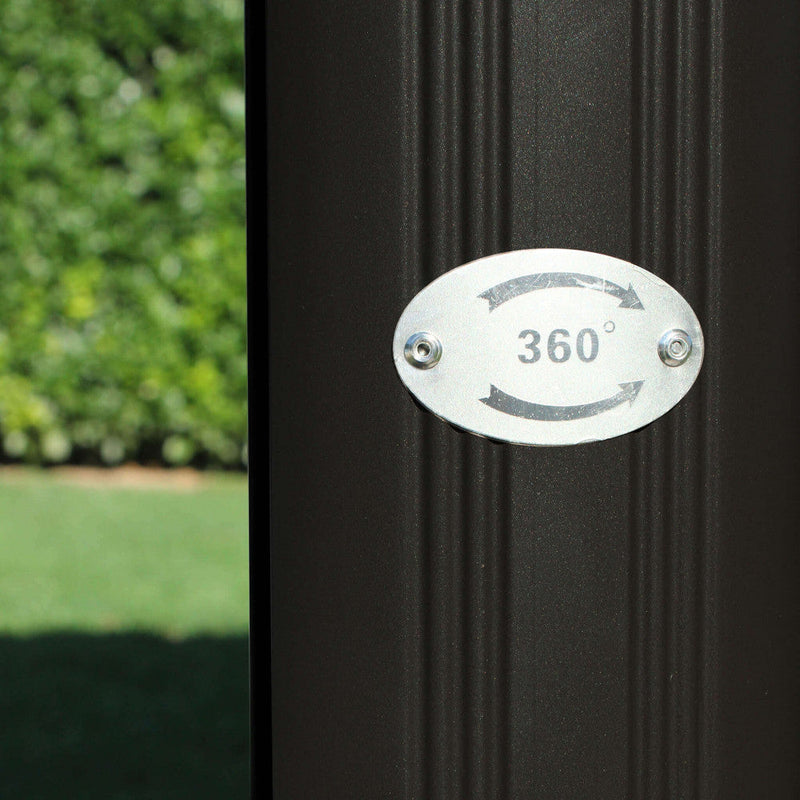 Ombrellone da Giardino Saturno Decentrato 3x3 m in Alluminio Azzurro Telo Ecru