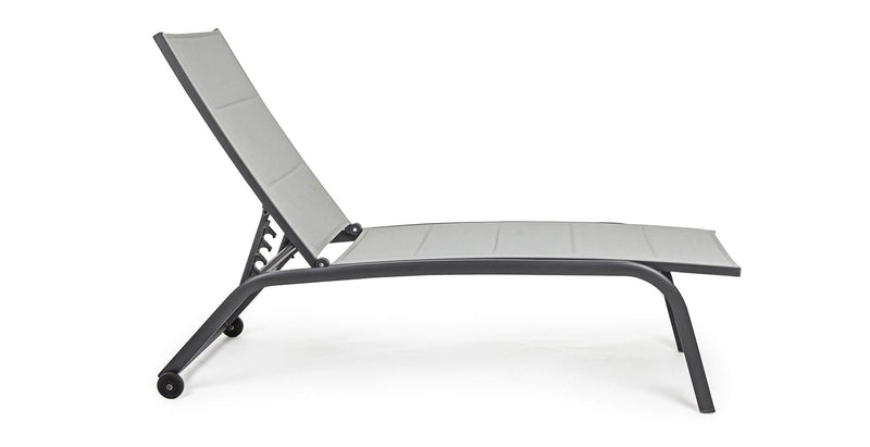 Lettino Prendisole da Giardino 61x192x105 cm con Ruote in Alluminio Antracite