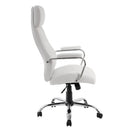 Poltrona da Ufficio Presidenziale New York con Braccioli 62x66x121-131 cm in Pelle Sintetica Bianco      