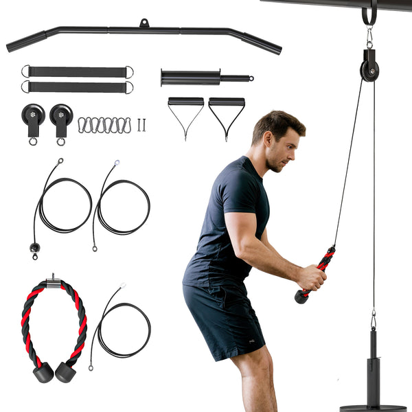 acquista Pulley Machine Home Gym e Puleggia LAT Machine Attacco per Dischi Pesi Universali con Accessori