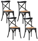 Set 4 Sedie Seduta in paglia 80x50x52 cm in Legno di Faggio Pompei Wood Nero