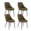 Set 4 Sedie Kira 51x59x85 cm Gambe in Metallo Bronzo Marrone       