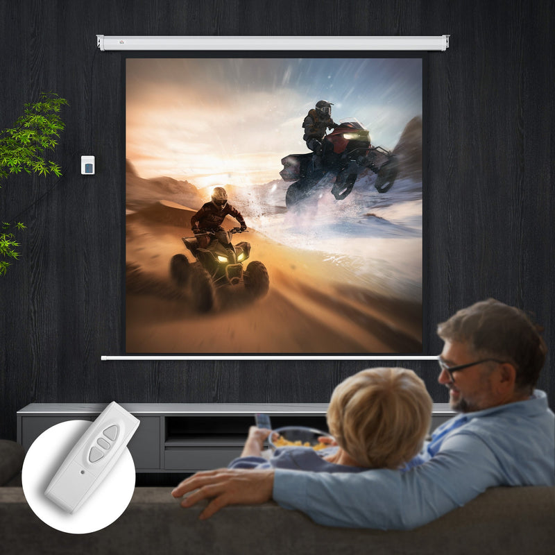 Telo Proiettore 92"" Formato 1:1 Motorizzato 189,5x8x189,5 cm Bianco 