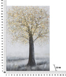 Dipinto su Tela Tree Simple 80x3,8x120 cm in Legno di Pino e Canvas Multicolor