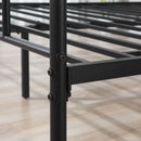Struttura Letto Una Piazza e Mezzo 140x200 cm in Acciaio con Doghe Integrate Nero