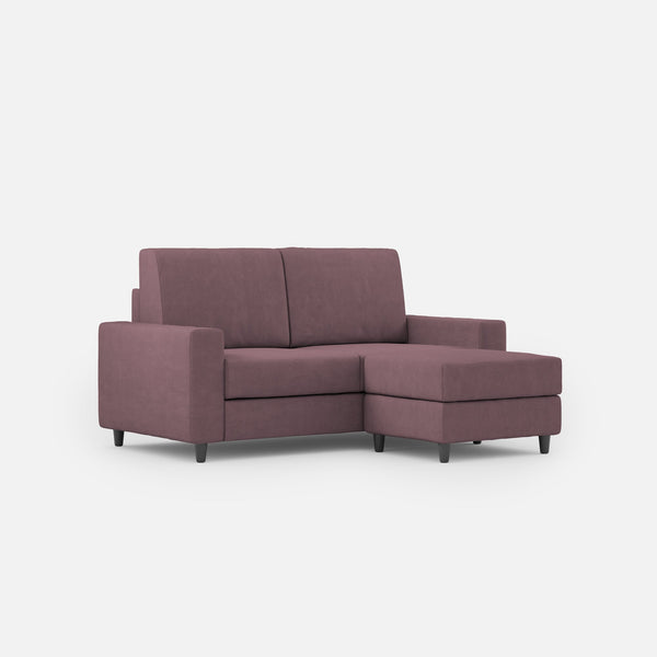 acquista Divano 2 Posti con Pouf 168x145x85 cm Sakar in Tessuto Prugna