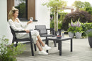 Set Tavolino e 2 Poltrone da Giardino Keter Emily Balcony Antracite