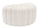 Puff Shell Crema 80x54x42 cm in Legno Spugna e Poliestere Crema