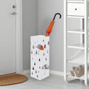 Portaombrelli in Metallo Design Quadrato Stand Bianco Vaschetta Salvagoccia