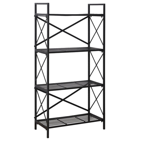 sconto Schwarzes Industrie-Stil 4 Regal Vielseitiges Bücherregal Bücherregal 80x40x160 cm
