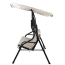 Dondolo da Giardino 3 Posti 170x110x160 cm con Tetto Parasole in Acciaio e Poliestere Avorio      