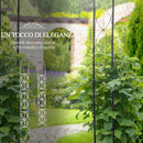 Arco per Rose e Supporto per Piante Rampicanti in Metallo 114x30x230cm Nero