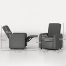 Poltrona Relax  Reclinabile 115° max con Poggiapiedi 76x78,5x102 cm Grigio   