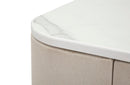Console Fissa 2 Cassetti Beauty 70x80x40 cm in Legno MDF e Metallo Crema/Oro