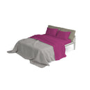 Set Lenzuola Matrimoniale Sopra Sotto e Federe Tinta Unita Fucsia