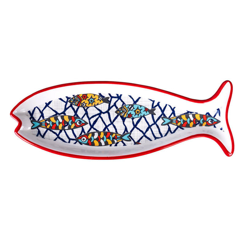 Set 2 Vassoi con Decoro Pesci in Hard Dolomite VdE Tivoli 1996 Los Cabos