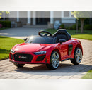 Macchina Elettrica per Bambini 12V Licenza Ufficiale Audi R8 New Spyder con Telecomando e Sedile in pelle Rosso