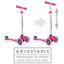 Monopattino a 3 Ruote a LED 3 Altezze Max 50Kg Globber PRIMO Fantasy Lights Up Marchio Rosa