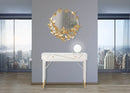 Lampada da Tavolo Glamy Low 25x25x27 cm in Ferro e Vetro Bianco e Oro