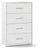 Kommode mit 4 Schubladen 71x110x41 cm Oxidweiß