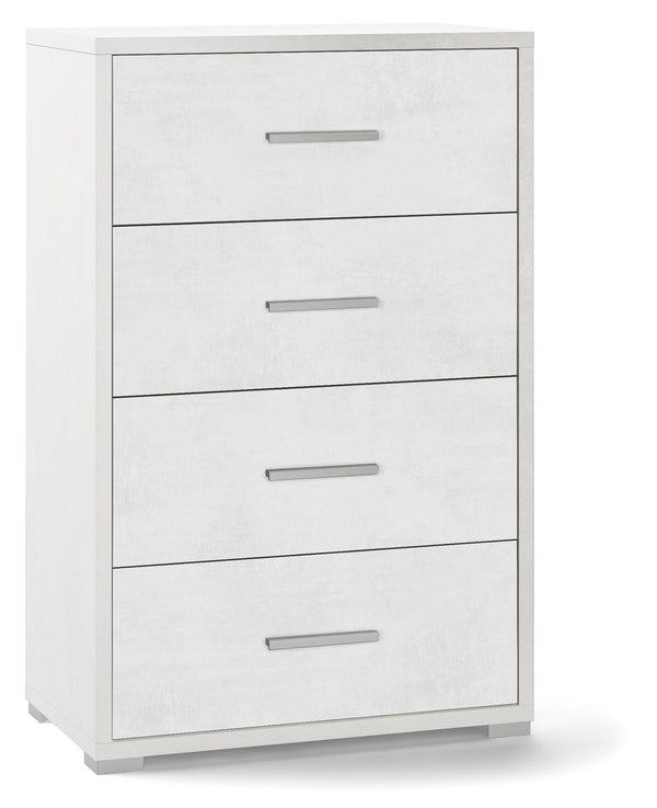 Kommode mit 4 Schubladen 71x110x41 cm Oxidweiß prezzo